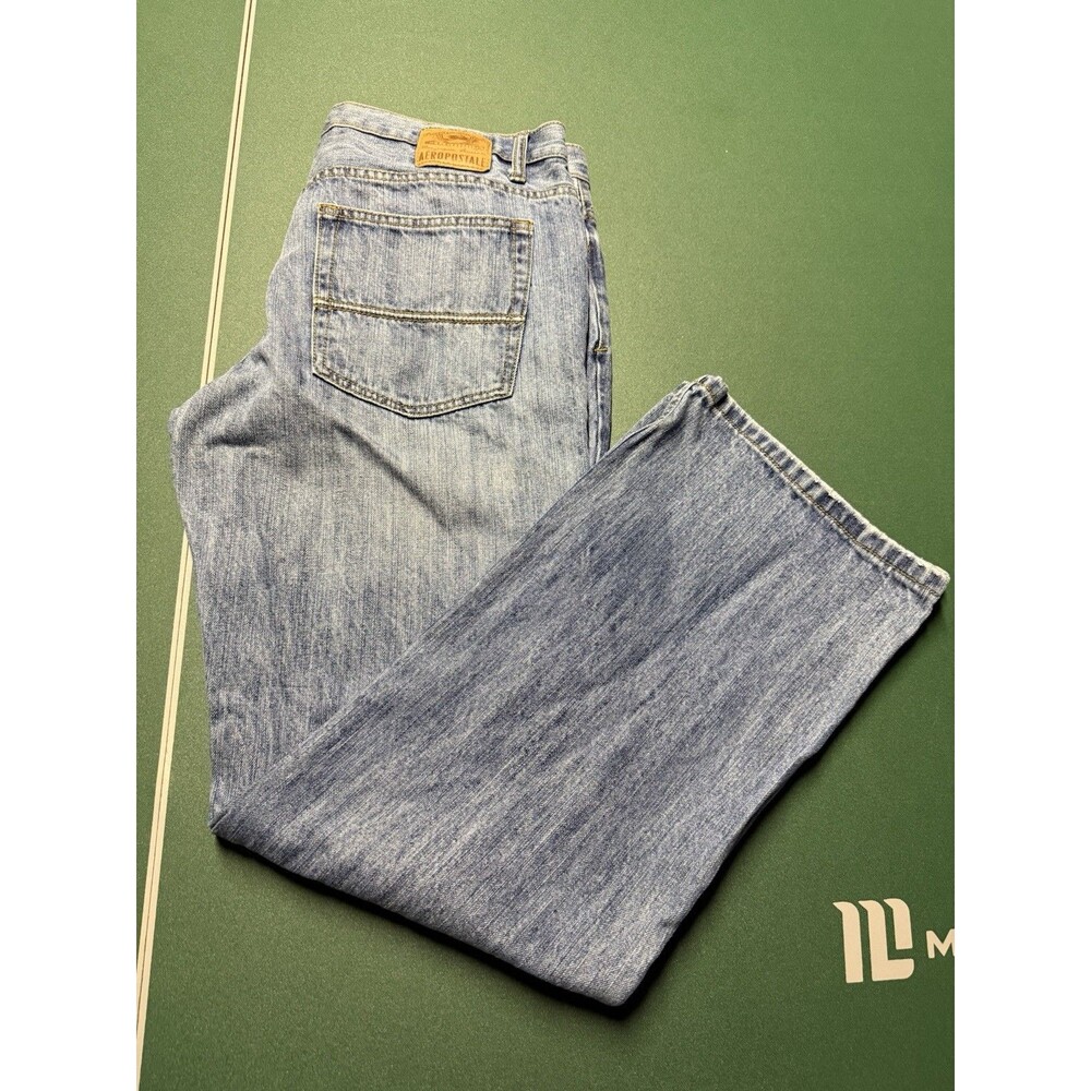 Aeropostale Benton Original Boot Jeans Men’s 38x32 Light Wash Denim